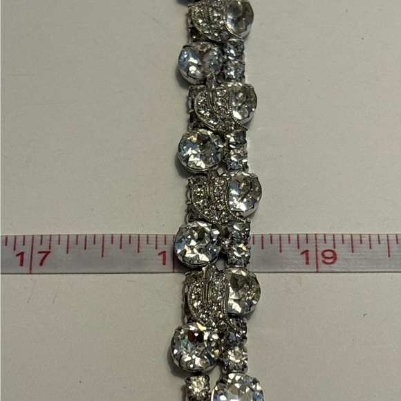 Albert Weiss Vintage Silver Rhodium Crystal Bracelet 7-1/8” - Picture 14 of 14